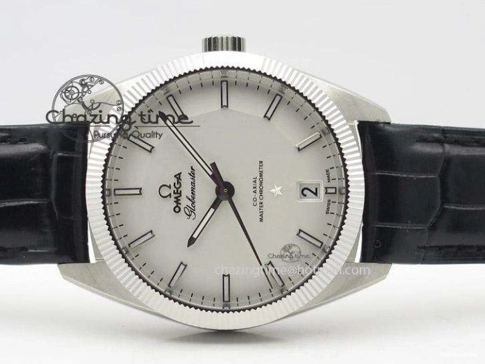 0721 Globemaster Master Chronometer SS V6F Best Edition White Dial On Black Leather Strap A FastDry 8269